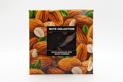 Горький шоколад World&Time Nuts Collection с цельным миндалем 80 гр